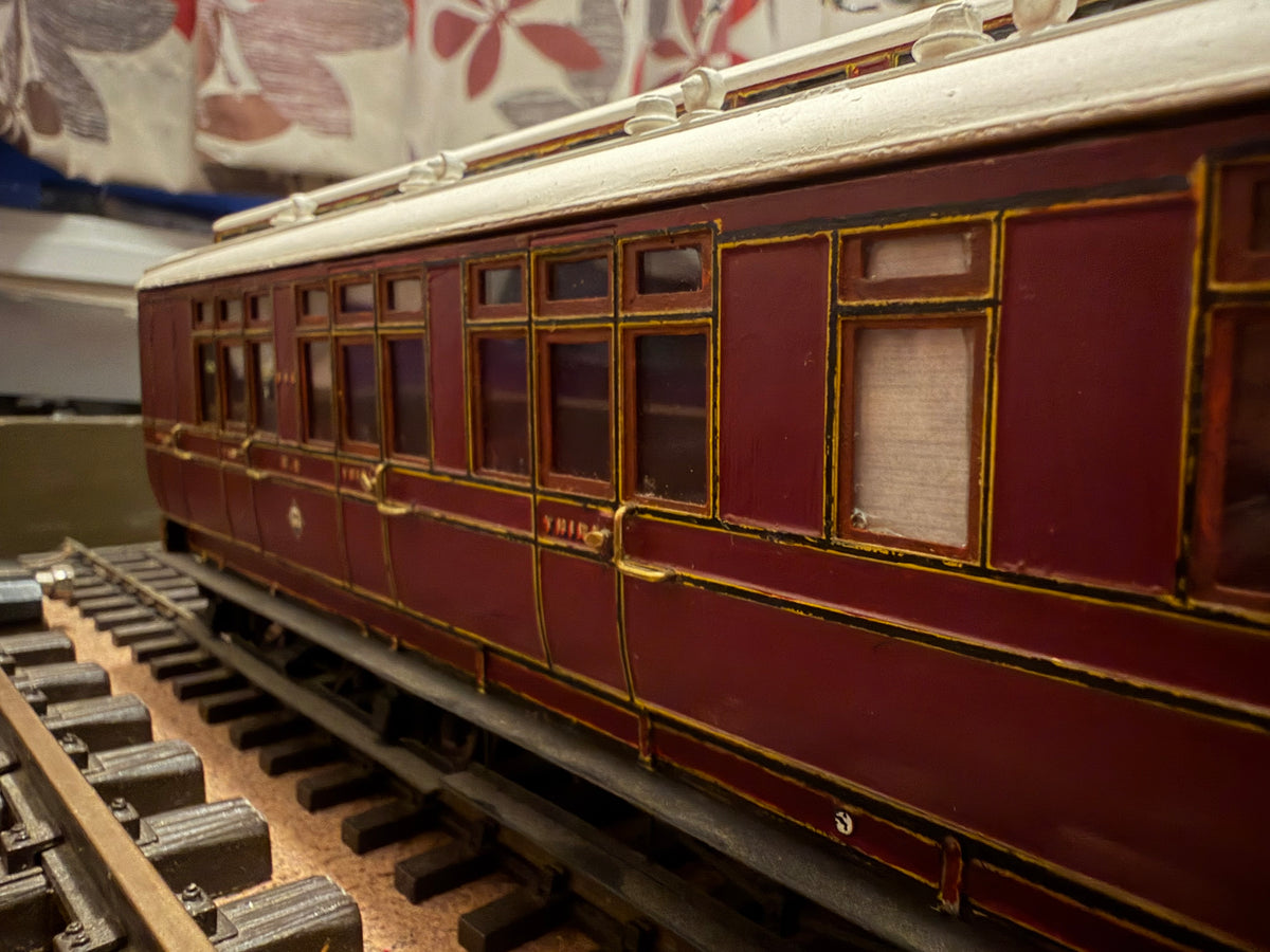 Midland Carriage Works J114 (O Gauge) Midland Railway, 47ft Bogie Clerestory, Lavatory Third No.345 in MR Crimson Lake