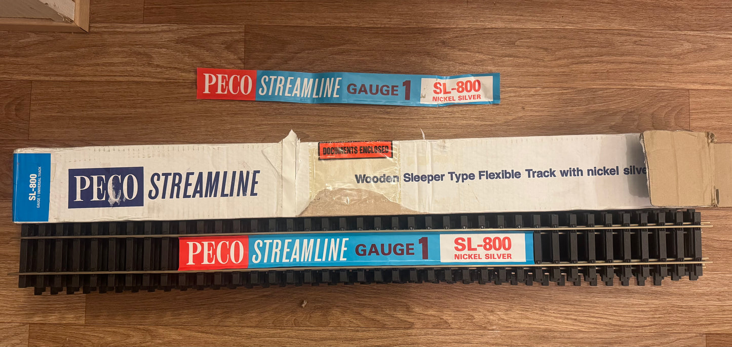 Peco SL-800 (Gauge 1 Code 200) 45mm Stream Line Flexi track. Box’s of 12.