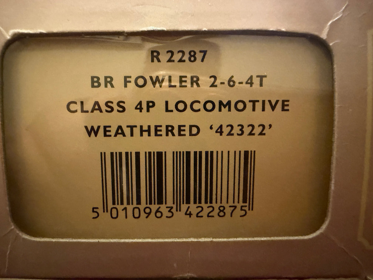 Hornby R2287 (OO) Ex LMS ‘Fowler’ 4P Tank No.42322 in Weathered lined British Railways Black. (Shed Code, 24L Carnforth Depot) (Working Project Model)