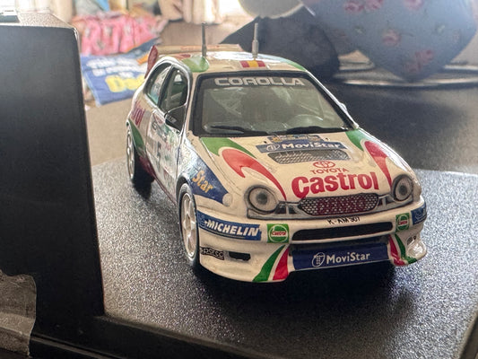 Vitesse V98199 (1:43) 1998 World Rally Championship, Toyota Corolla as driven by Carlos Sainz Sr and Co Driver Luis Moya. Limited edition No.1965 or 2500. 