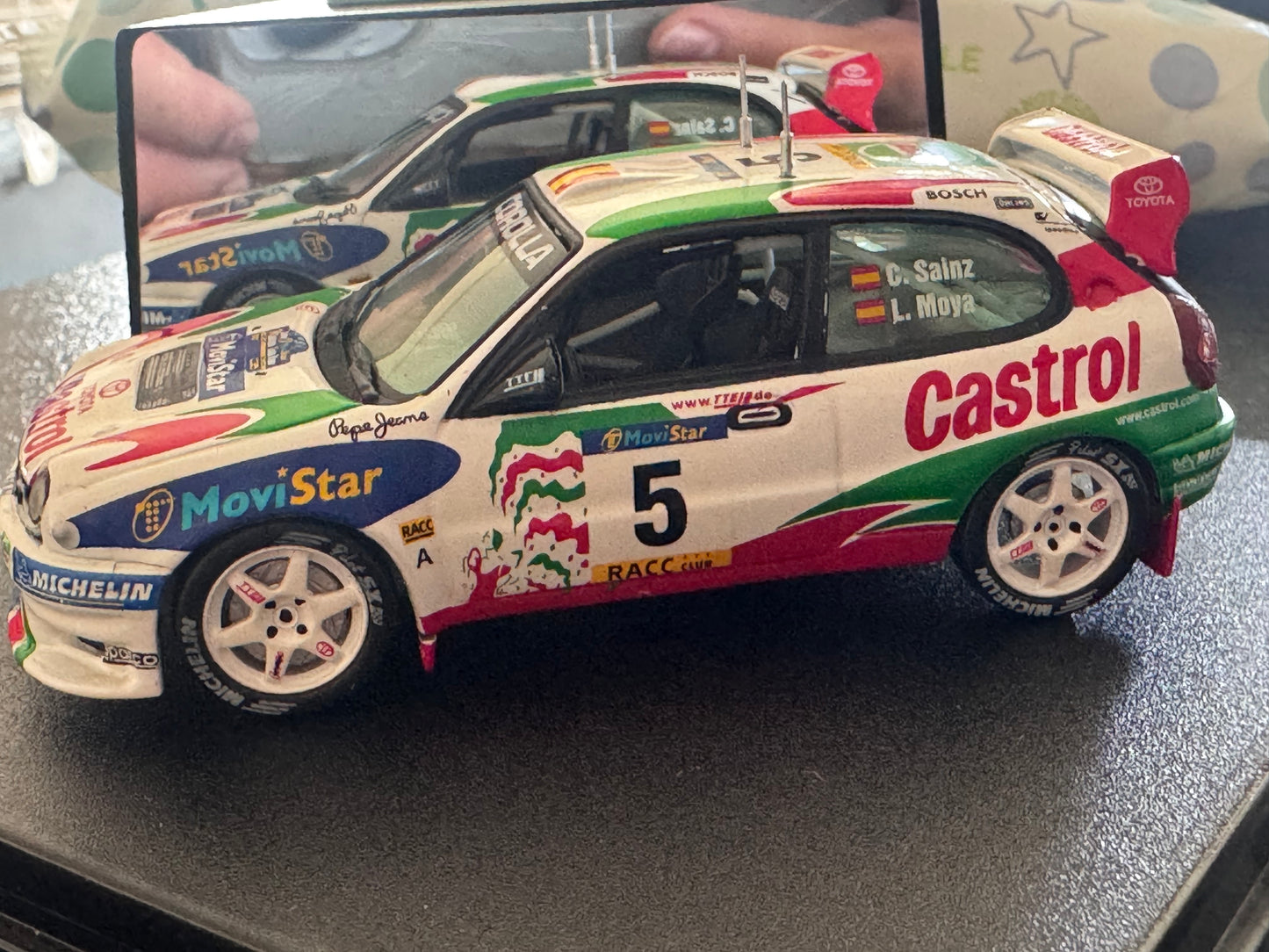 Vitesse V98199 (1:43) 1998 World Rally Championship, Toyota Corolla as driven by Carlos Sainz Sr and Co Driver Luis Moya. Limited edition No.1965 or 2500. 