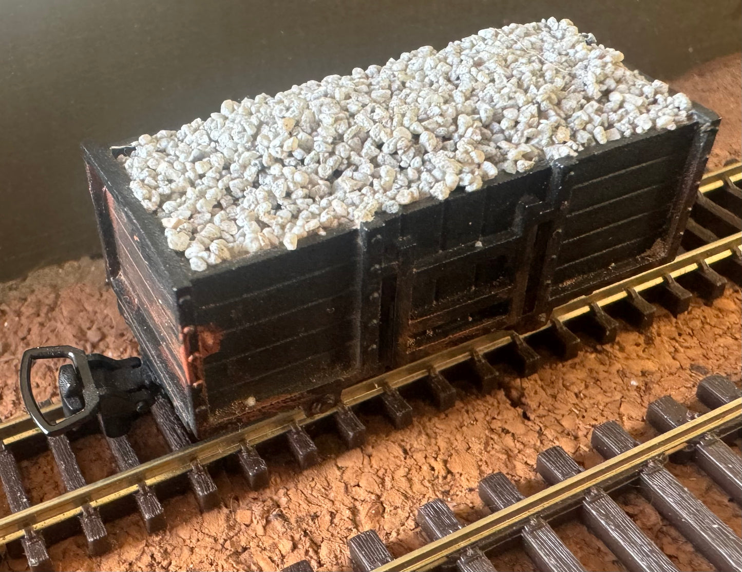 KD Railway (OO9) Five Plank Open Wagon, with Ballast Load.