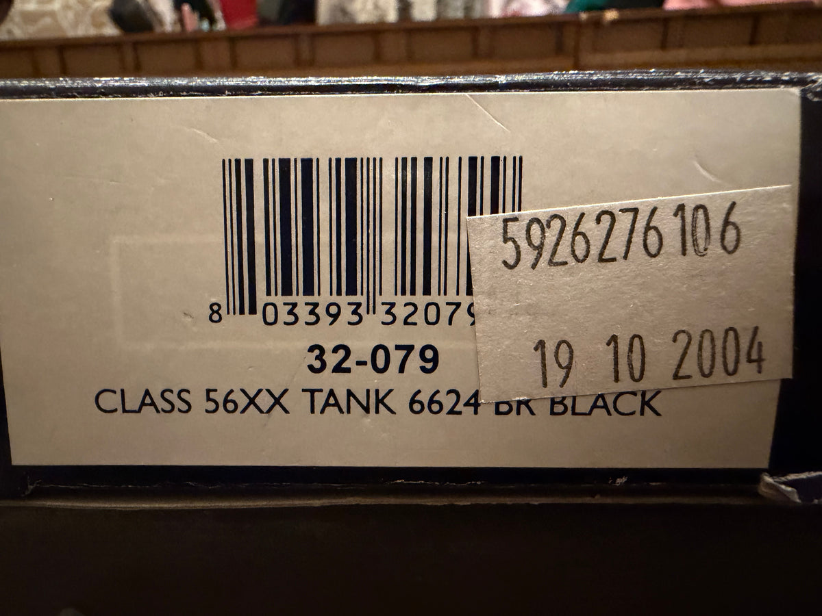 Bachmann 32-079 (OO) Ex GWR, 56XX ‘Taff Tank’ No.6624 in British Railways Lined Black. (Shed Code, 84D, Leamington Spa Depot). 