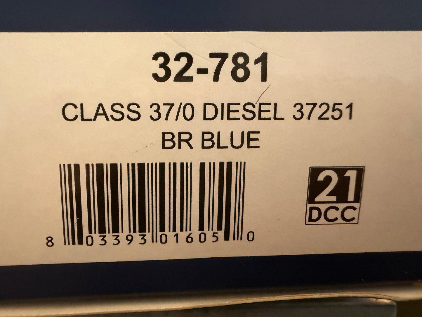 Bachmann 32-781 (OO) British Railways Class 37/0 No.37251 in British Rail Blue. DCC Ready 