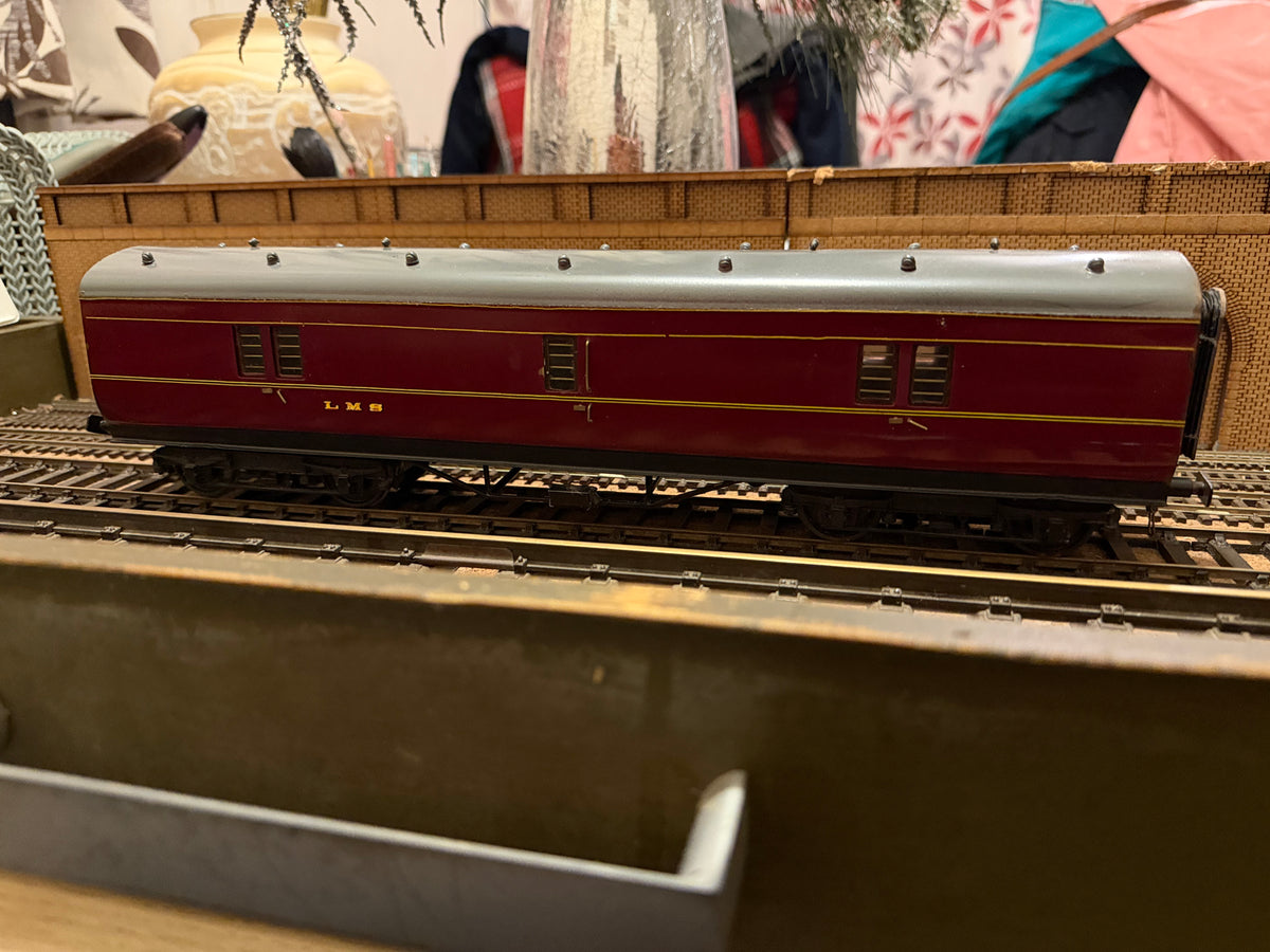 Scratch Built (O Gauge) London Midland & Scottish Railway 50ft Baggage Bogie Coach