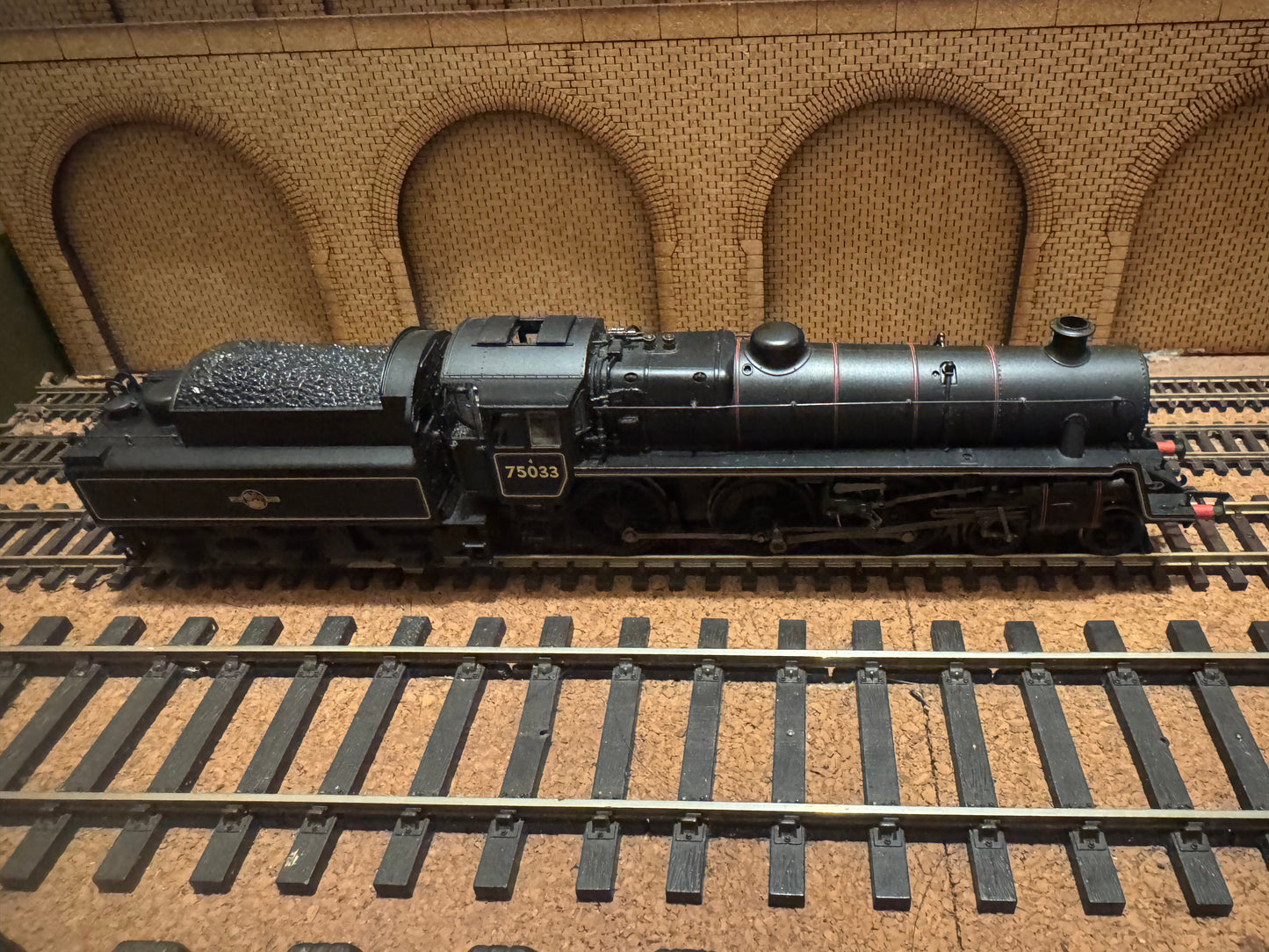 Bachmann 31-118 (OO) British Railways Standard 4MT 4-6-0 No.75033 in British Railways Lined Black. (Shed Code 89C, Aberystwyth Depot). DCC Ready