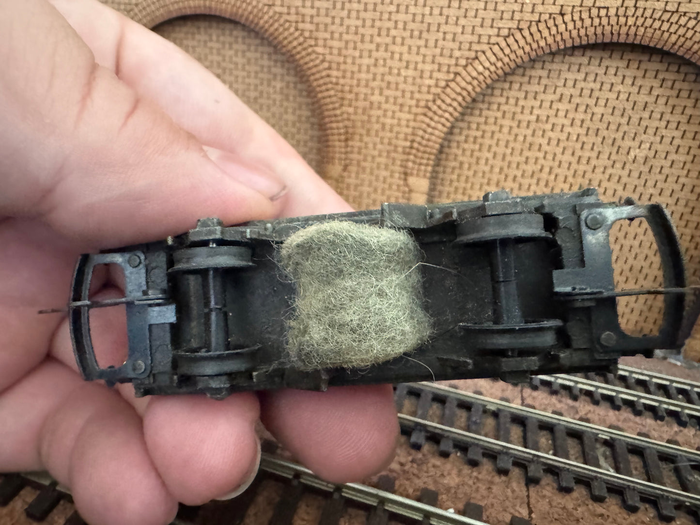 Tri-ang T146 (TT) Track Clean Wagon No.DS4020 in BR P-Way Department Black. 