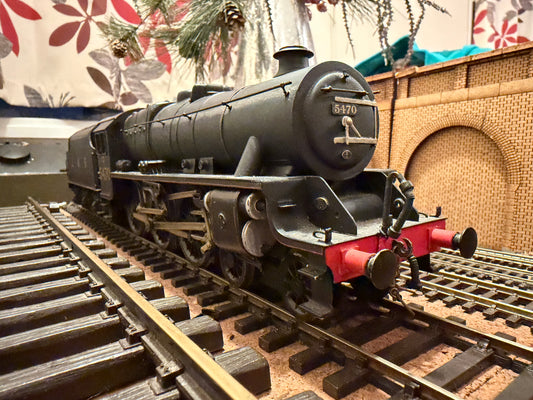 Manufacturer Unknown (O Gauge) London Midland & Scottish Railway ‘Stanier’ 5P 5F ‘Black Five’ No.5470 in Lined LMS Black (Shed code 2A, Rugby Depot). 