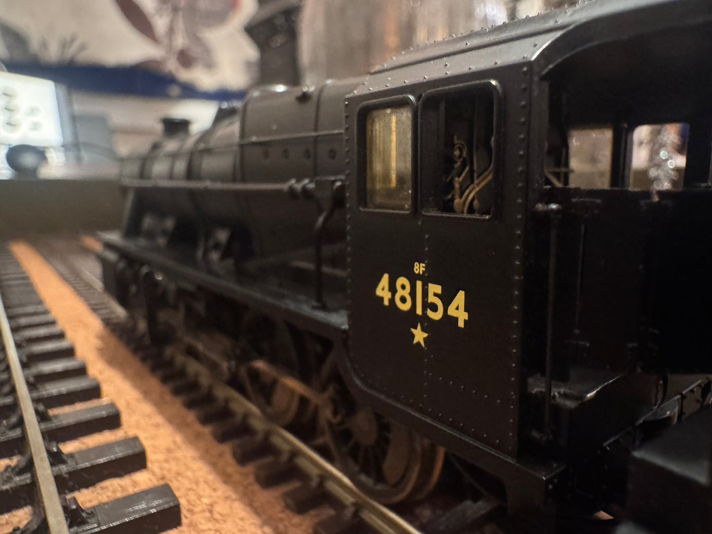 Hornby R2229 (OO) Ex LMS Stainer 8F No.48154 in unlined British Railways Black. (Shed Code 2F, Market Harborough Depot). DCC Fitted 