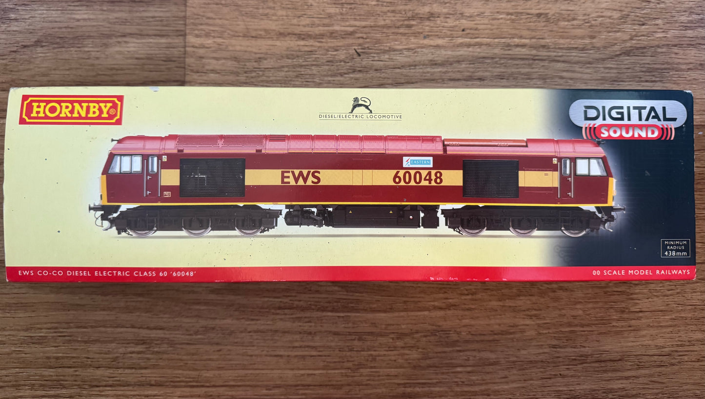 Hornby R2780XS (OO) Ex BR Class 60 No.60048 “Eastern” in EWS livery. DCC Sound Fitted 