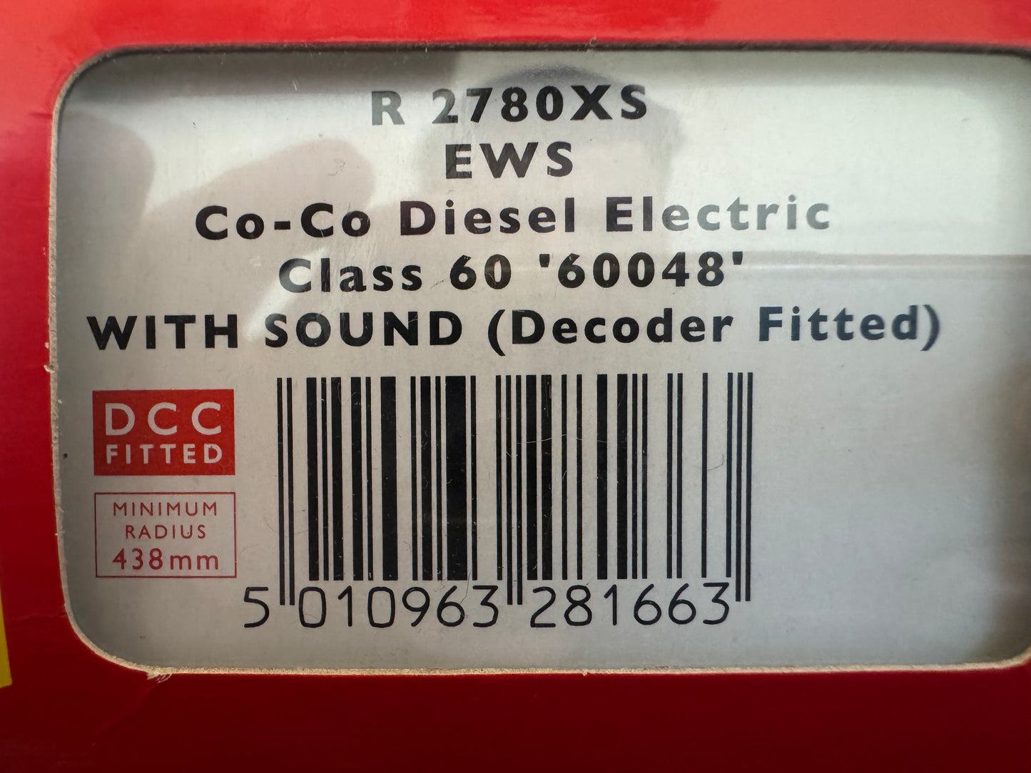 Hornby R2780XS (OO) Ex BR Class 60 No.60048 “Eastern” in EWS livery. DCC Sound Fitted 
