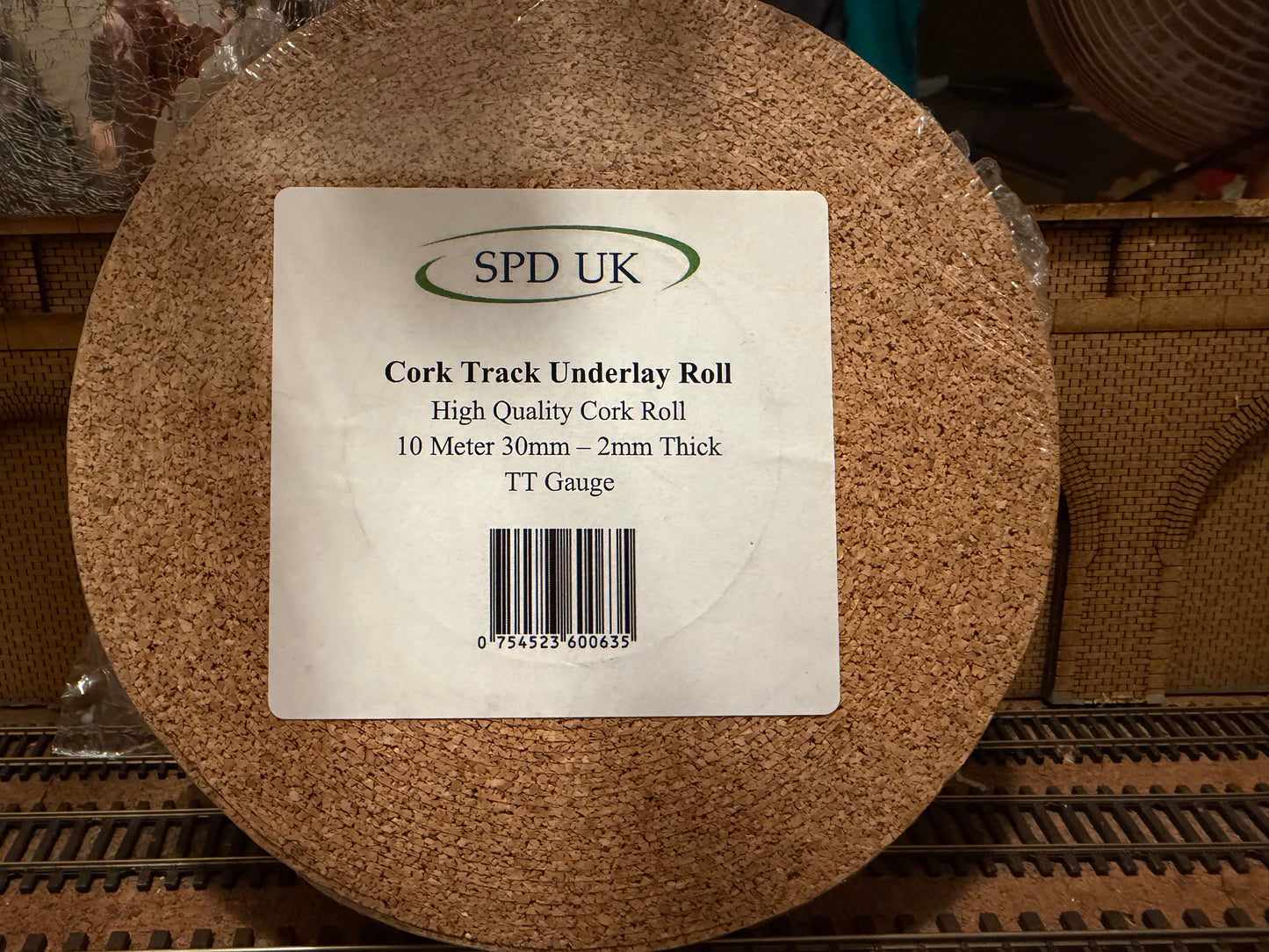 SPD UK (TT / TT120) 10 Metres of 30mm wide, 2mm thick Cork underlay 