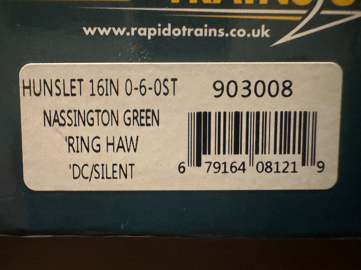 Rapido 903008 (OO) Hunslet 16 Inch No.1982 “Ring haw” in Nassington Quarry Green & Black. DCC Ready. 