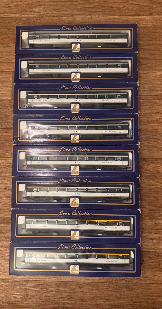 Lima (OO) Ex British Rail MK3s in Great Western ‘Merlin’ livery. Full Coaching Rake Bundle 