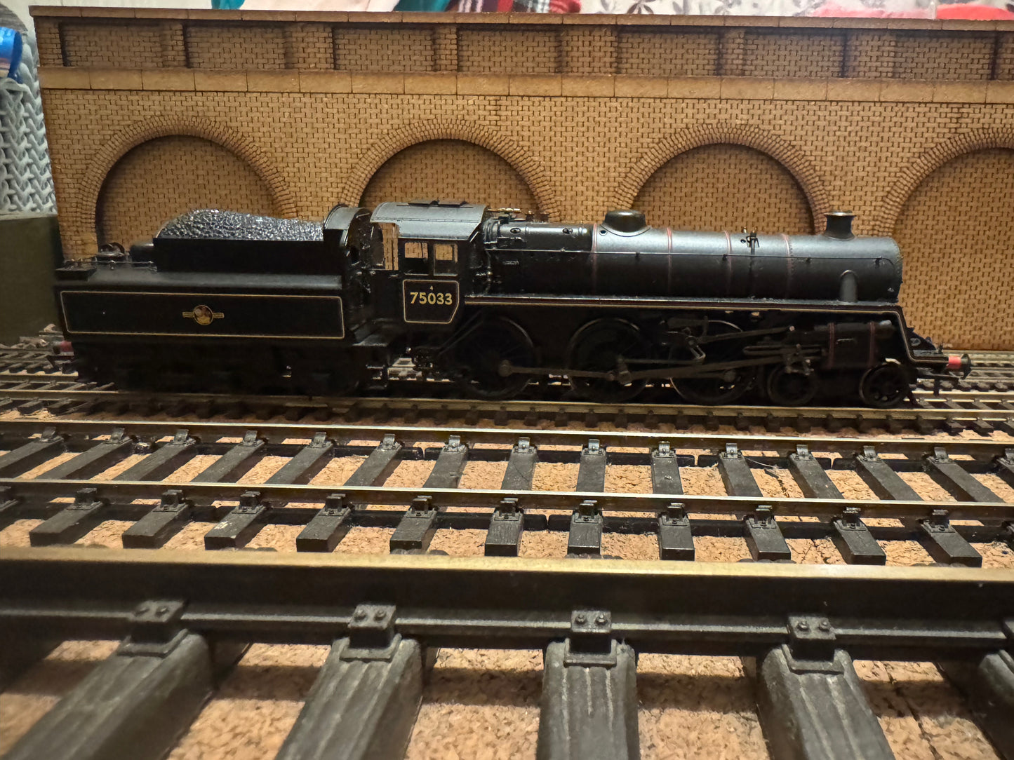 Bachmann 31-118 (OO) British Railways Standard 4MT 4-6-0 No.75033 in British Railways Lined Black. (Shed Code 89C, Aberystwyth Depot). DCC Ready