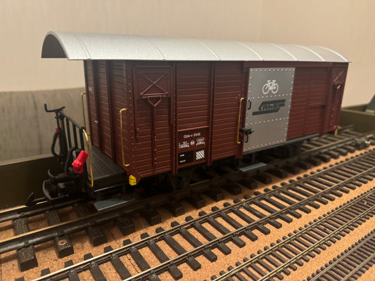 LGB (G Scale) Rhaetian Railway, Luggage and Bicycle Box Car No.5545 in RhB Bauxite.