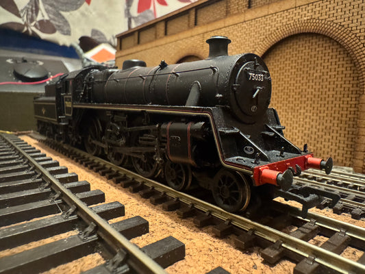 Bachmann 31-118 (OO) British Railways Standard 4MT 4-6-0 No.75033 in British Railways Lined Black. (Shed Code 89C, Aberystwyth Depot). DCC Ready