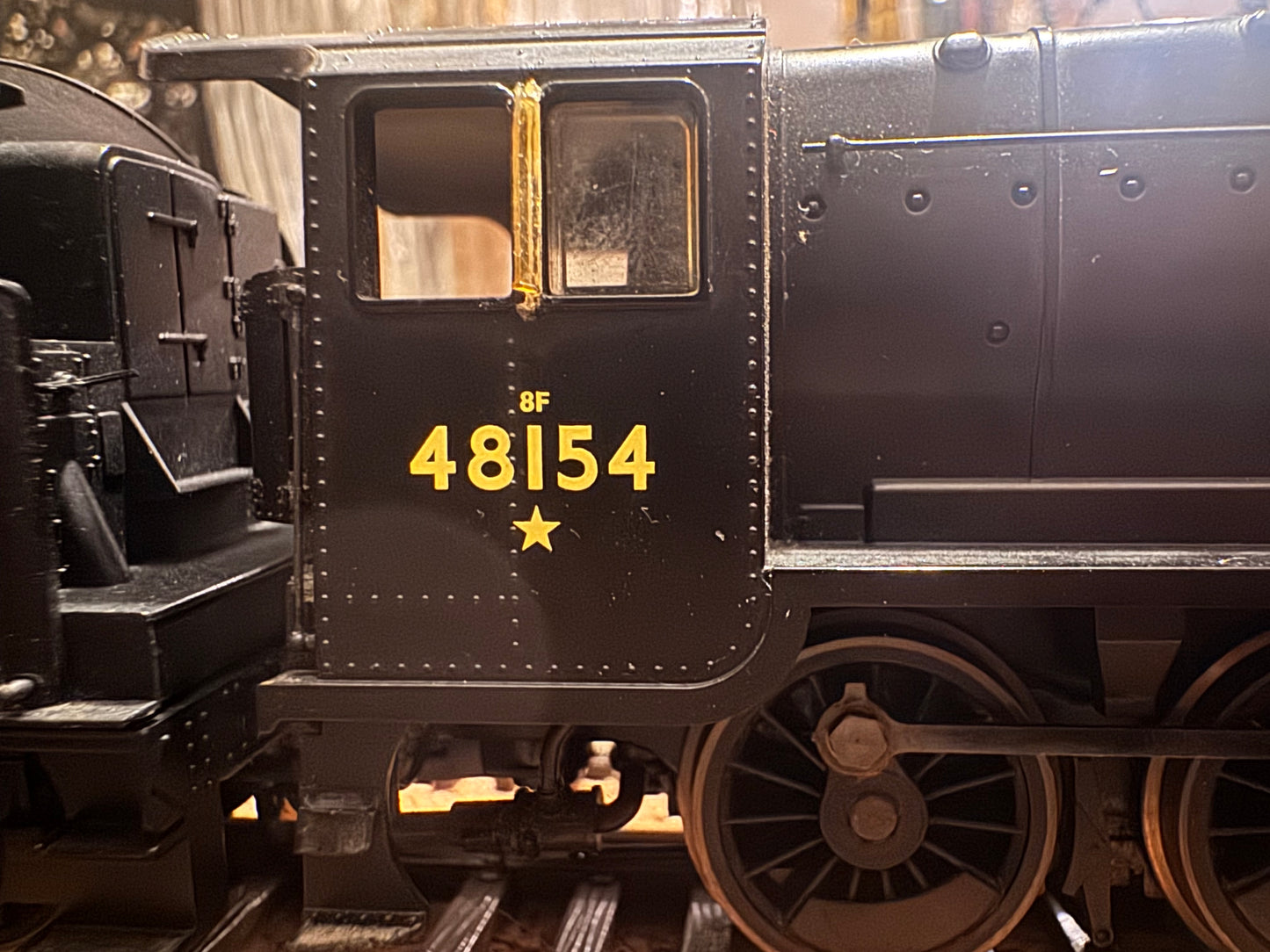 Hornby R2229 (OO) Ex LMS Stainer 8F No.48154 in unlined British Railways Black. (Shed Code 2F, Market Harborough Depot). DCC Fitted 