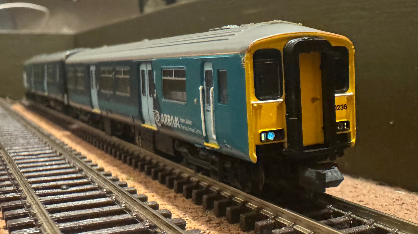 Graham Farish (N Gauge) Ex British Railways Class 150/2 No.150236 In “Revised” Arriva Trains Wales Livery. DCC Sound Ready