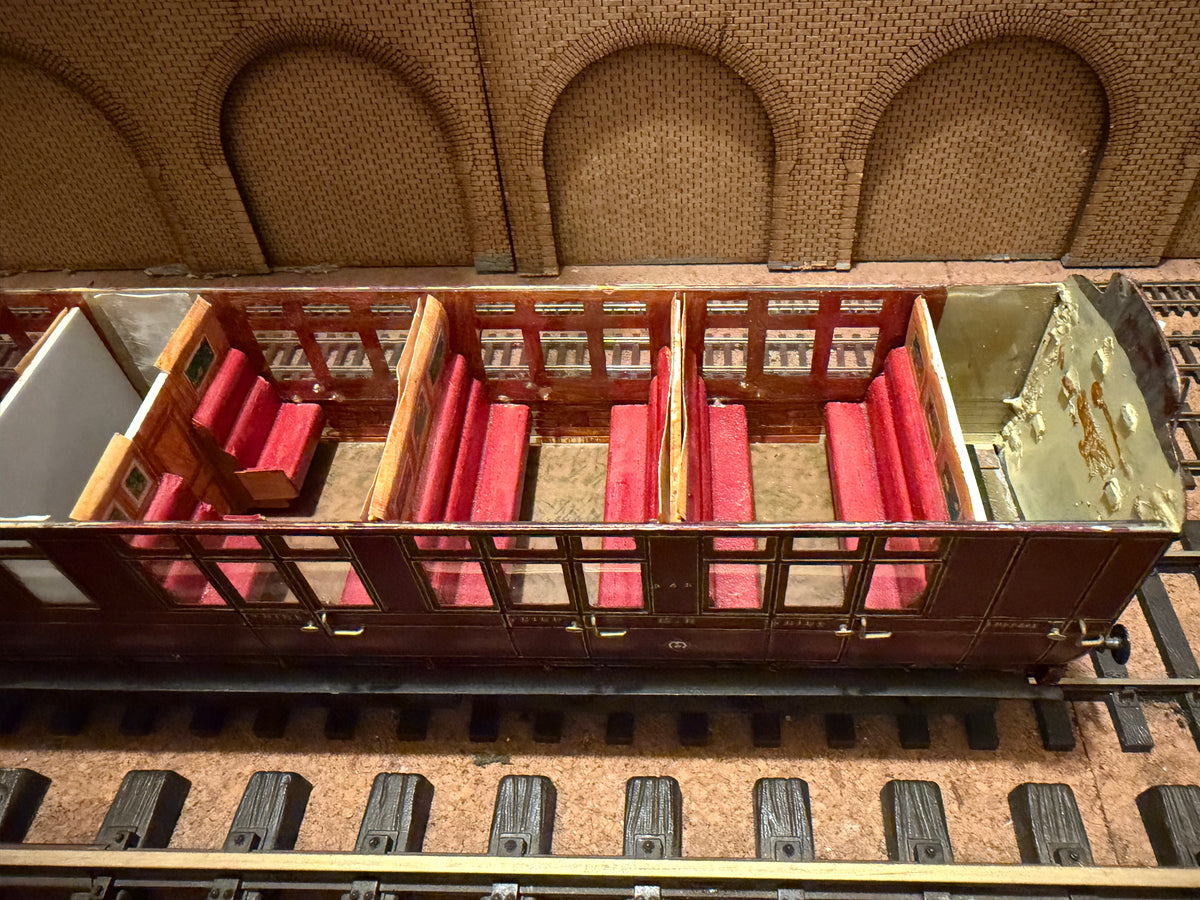 Midland Carriage Works J114 (O Gauge) Midland Railway, 47ft Bogie Clerestory, Lavatory Third No.345 in MR Crimson Lake 