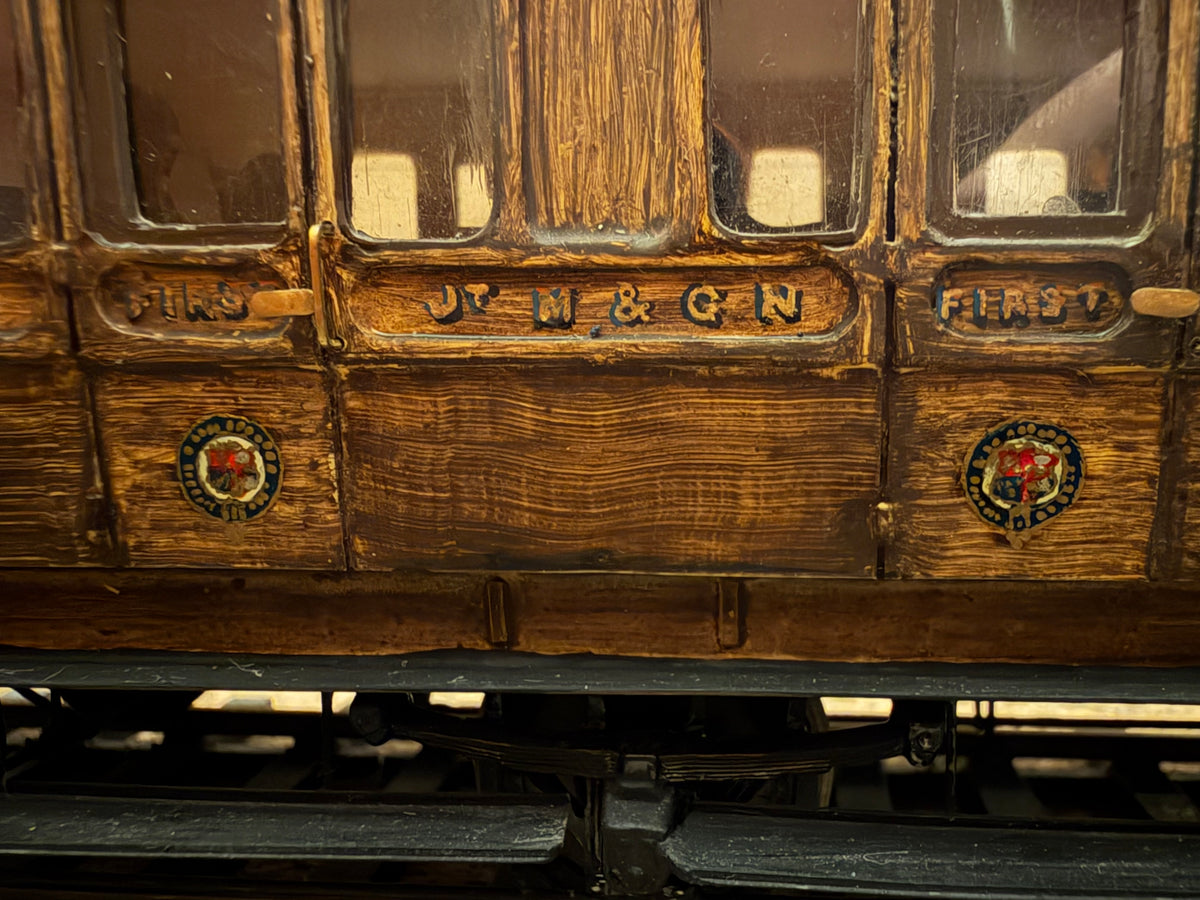 Manufacturer Unknown (O Gauge) Ex E&MR Six Wheel Composite Coach No.56 in work worn Midland & Great Northern Joint Railway Teak. 