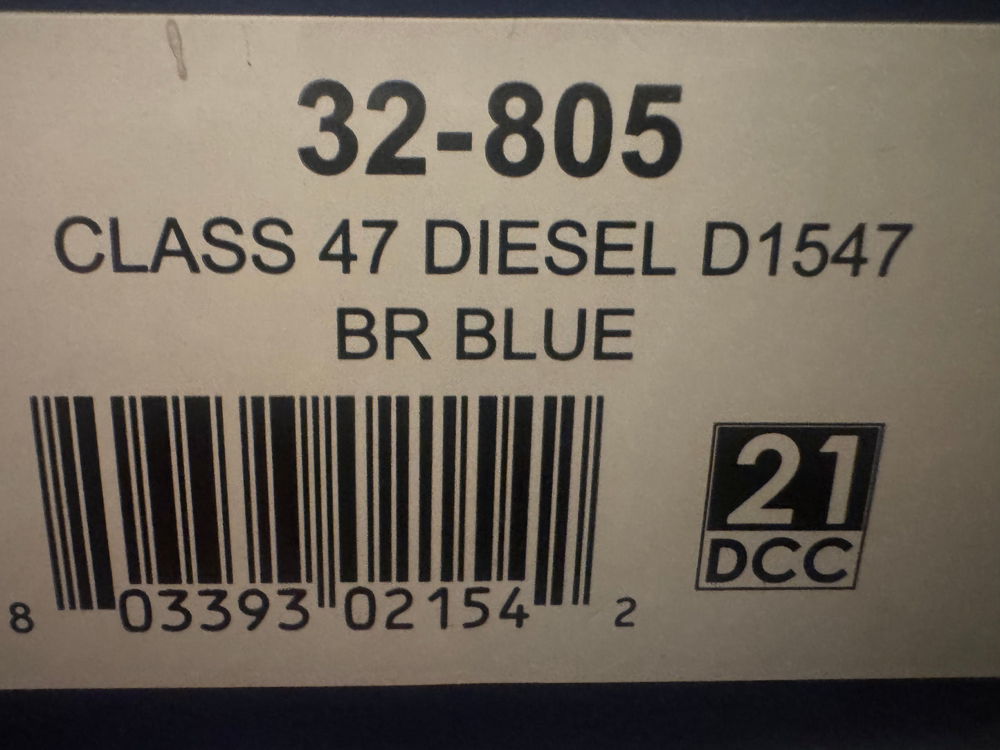 Bachmann 32-805 (OO) British Railways, Brush Type 4 [Class 47] No.D1547 in Pre TOPS British Rail Blue with headcode box. DCC Ready 