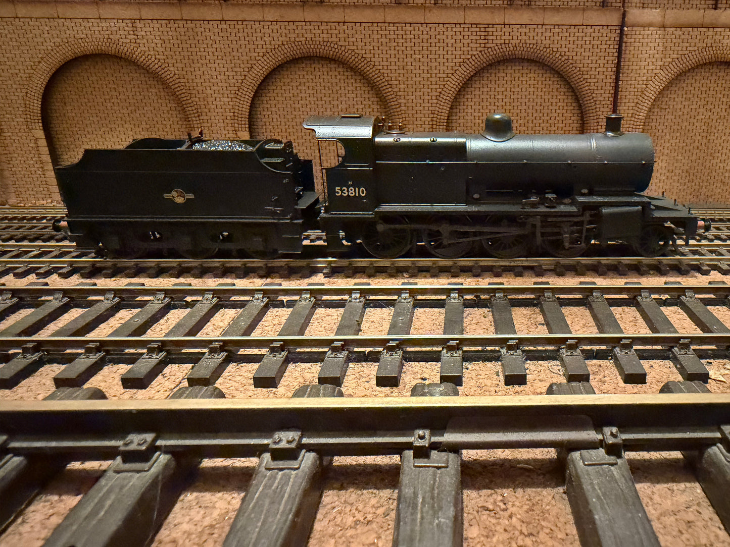 Bachmann 32-012 (OO) Ex LMS, Somerset and Dorset 7F No.53810 in Weathered British Railways unlined Black. (Shed Code 82F, Bath Green Park) DCC Ready 
