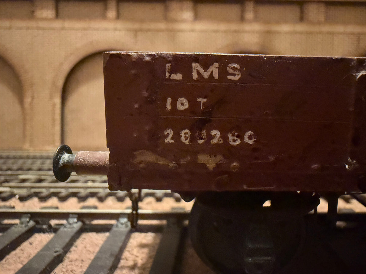 Scratch Built (O Gauge) London Midland & Scottish Railway, 10T, Three Plank Wagon No.209280 in LMS Maroon 