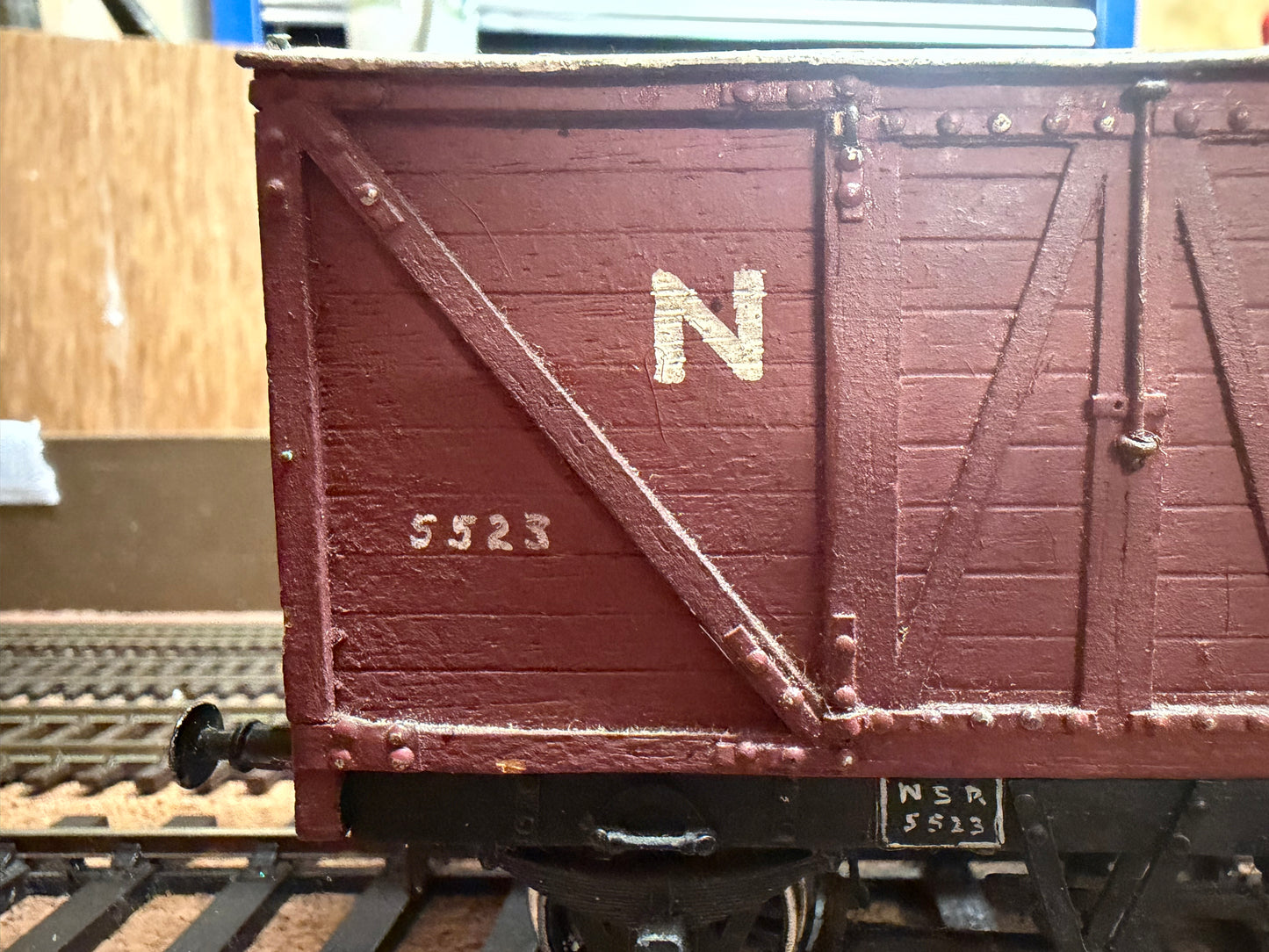 Scratch Built (O Gauge) North Staffordshire Railway 10T Van No.5523 in NSR Red. 