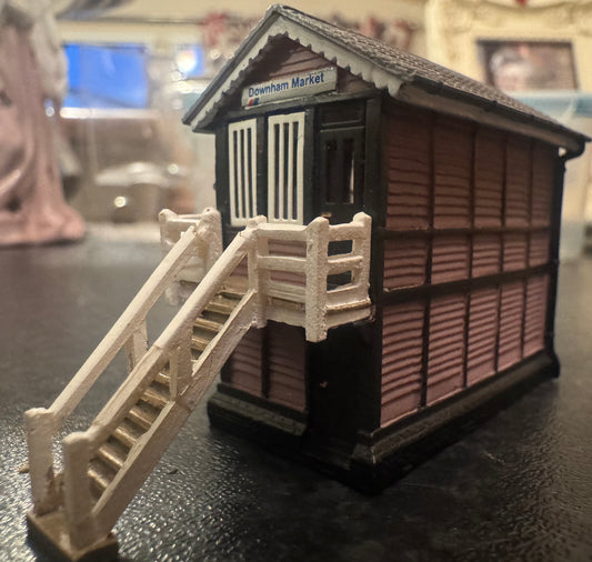 Graham Farish / Bachmann Scenecraft (N Guage) Downham Market, Ex Great Eastern Railway Signal Box with Network South East Signage. 