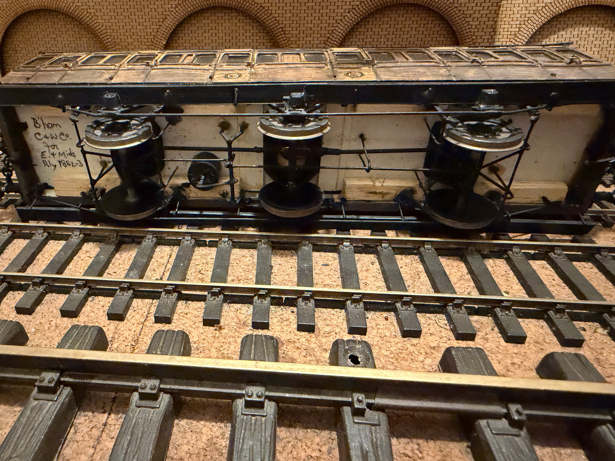 Manufacturer Unknown (O Gauge) Ex E&MR Six Wheel Composite Coach No.56 in work worn Midland & Great Northern Joint Railway Teak. 