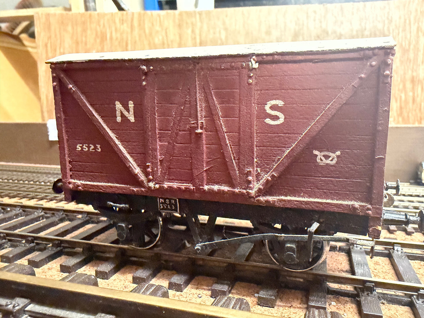 Scratch Built (O Gauge) North Staffordshire Railway 10T Van No.5523 in NSR Red. 