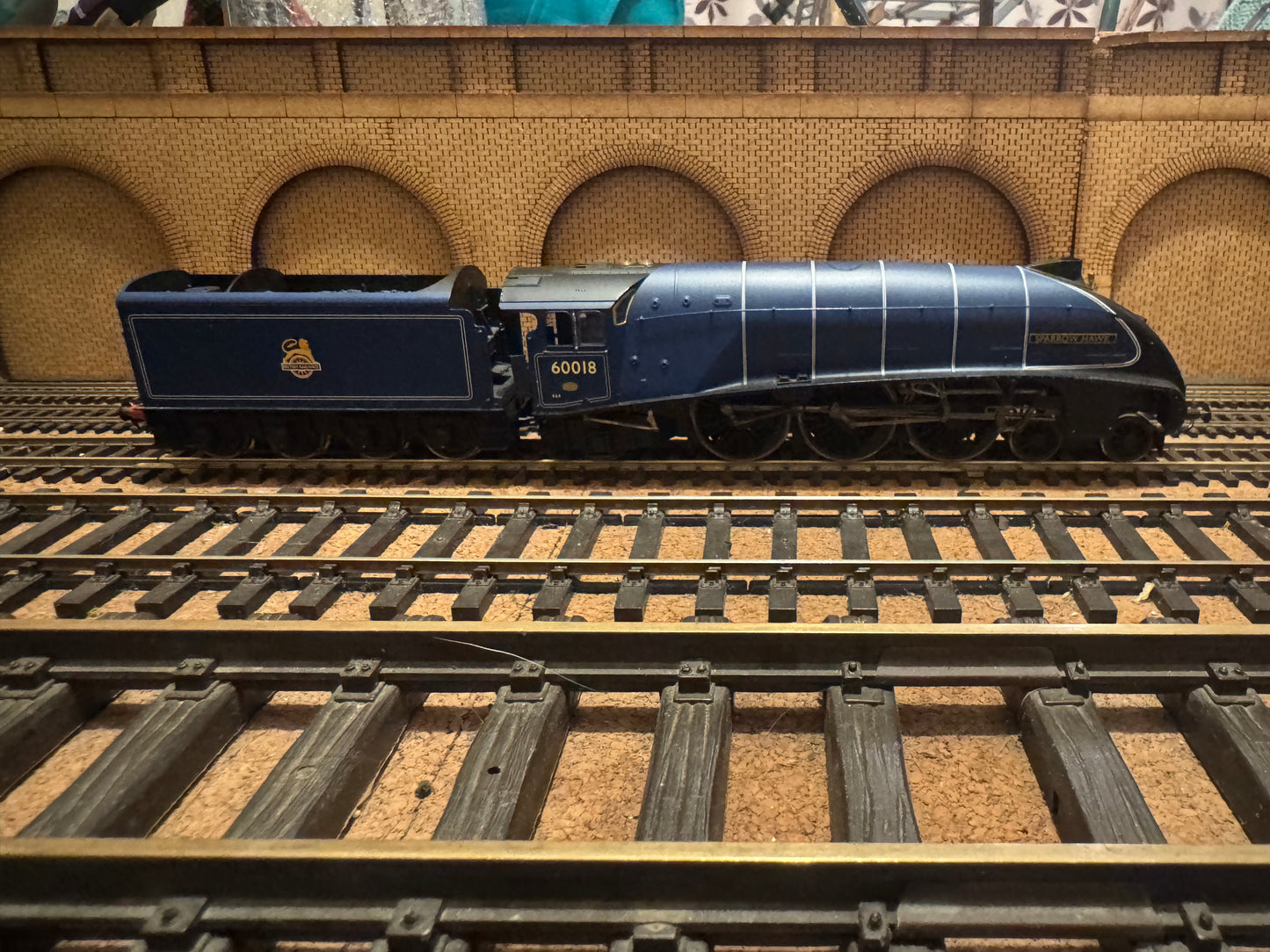 Hornby R2991XS (OO) Ex LNER A4 No.60018 ‘Sparrow Hawk’ in British Railways Express Blue. (Shed Code 52A, Gateshead Depot) DCC Sound Fitted 