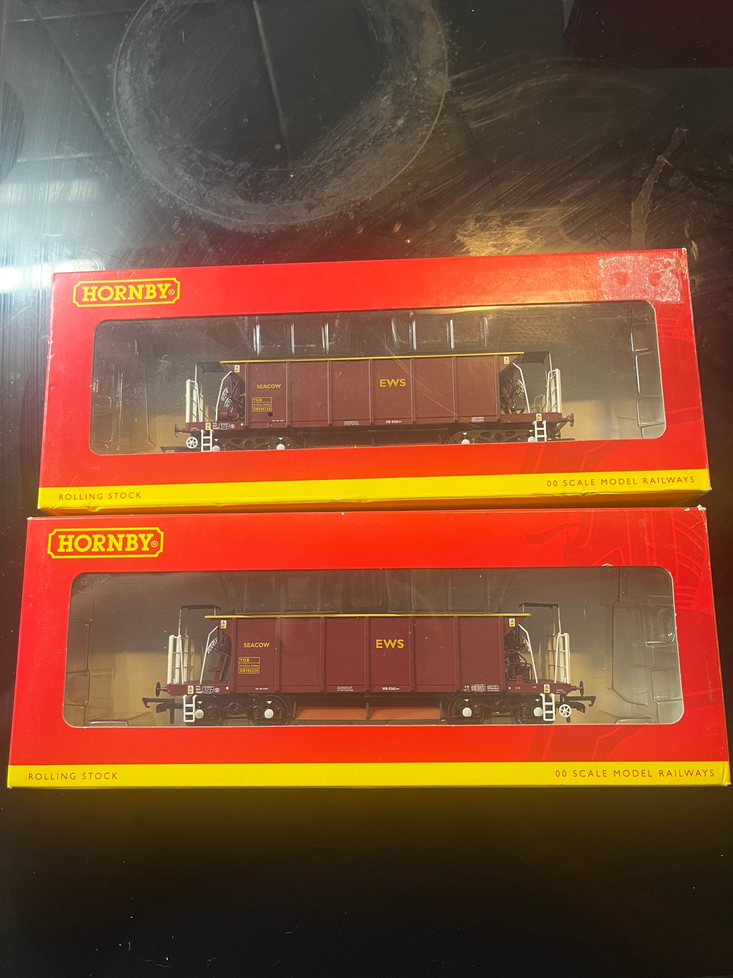Hornby, x2 Ex British Rail, YGB “Seacow” in EWS livery (Pristine)