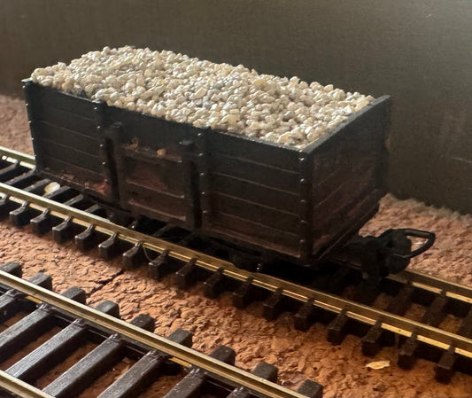 KD Railway (OO9) Five Plank Open Wagon, with Ballast Load.