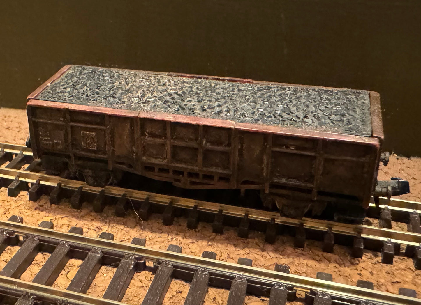 Lima (N Gauge) British Rail, LWB Coal / Iron Ore Steel Wagon, Heavily Weathered and with Coal Load.