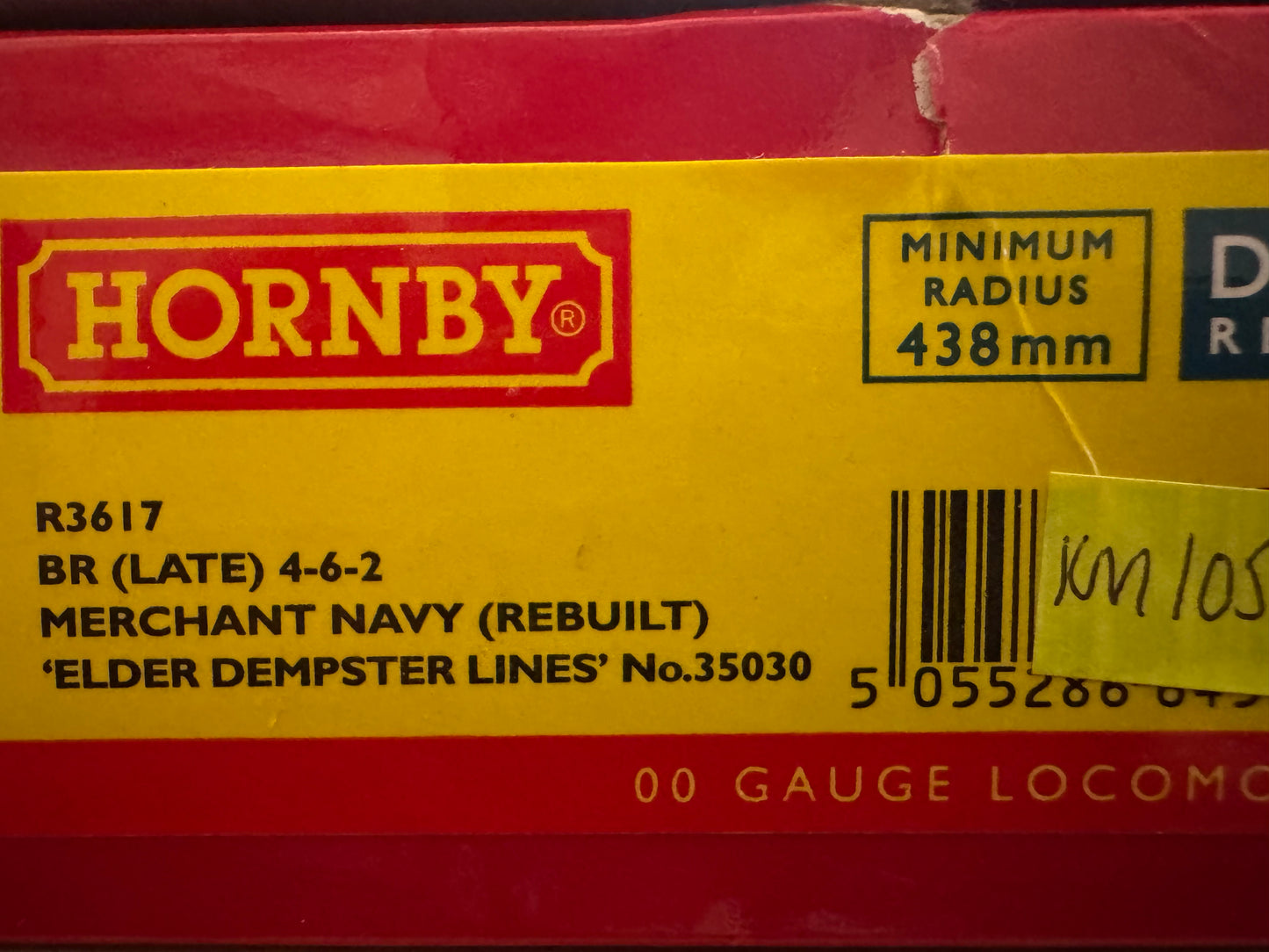 Hornby R3617 (OO) British Railways [SR] Rebuilt
‘Merchant Navy Class’ No.35030 “Elder Dempster Lines” in BR Lined Green. (Shed Code 70A, Nine Elms Depot) DCC Ready 