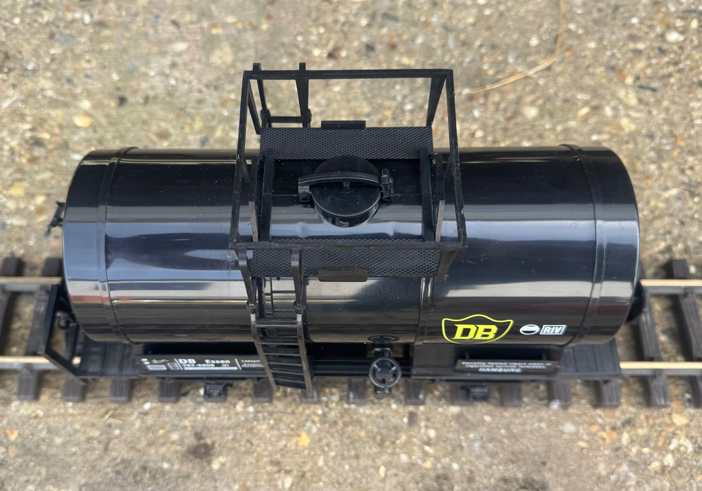 Train 757-5806 (G Scale) Narrow Gauge Fuel Tanker Wagon No.757-5806 in Fictional DB Black