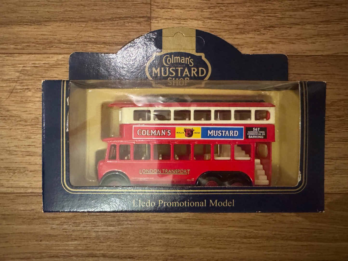 Lledo / Colman’s (OO / Approximately 1:76) London Transport, Karrier E6 Trolley Bus, Canning Town to Barking Colman’s Mustard. 