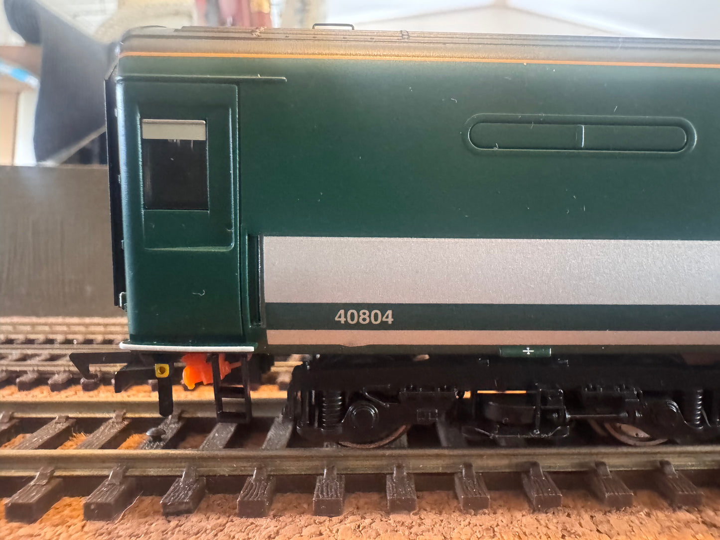 Hornby R40354 (OO) Ex British Rail, MK3 Trailer Restaurant First Kitchen (TFKB) No.40804 in Rail Charter Services Livery. 