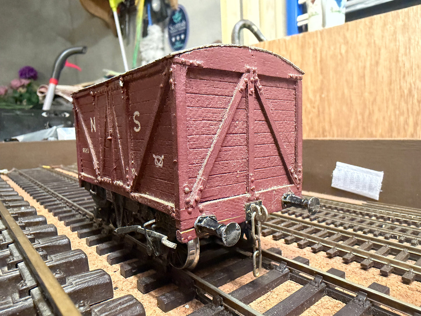Scratch Built (O Gauge) North Staffordshire Railway 10T Van No.5523 in NSR Red. 