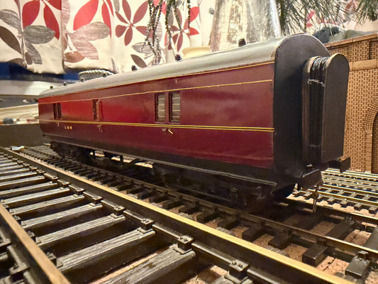 Scratch Built (O Gauge) London Midland & Scottish Railway 50ft Baggage Bogie Coach