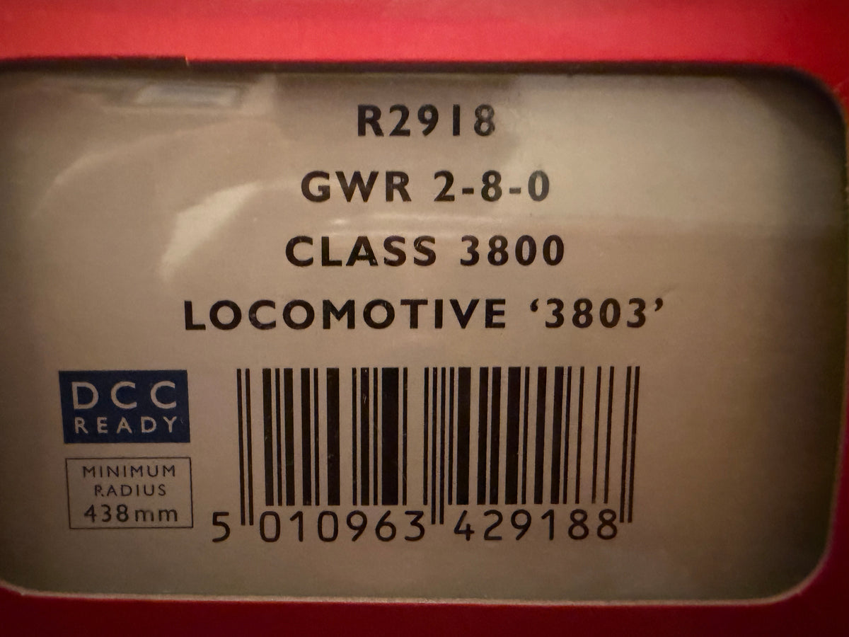 Hornby R2918 (OO) Great Western Railway 28xx No.3803 in Unlined GWR Green. DCC Ready