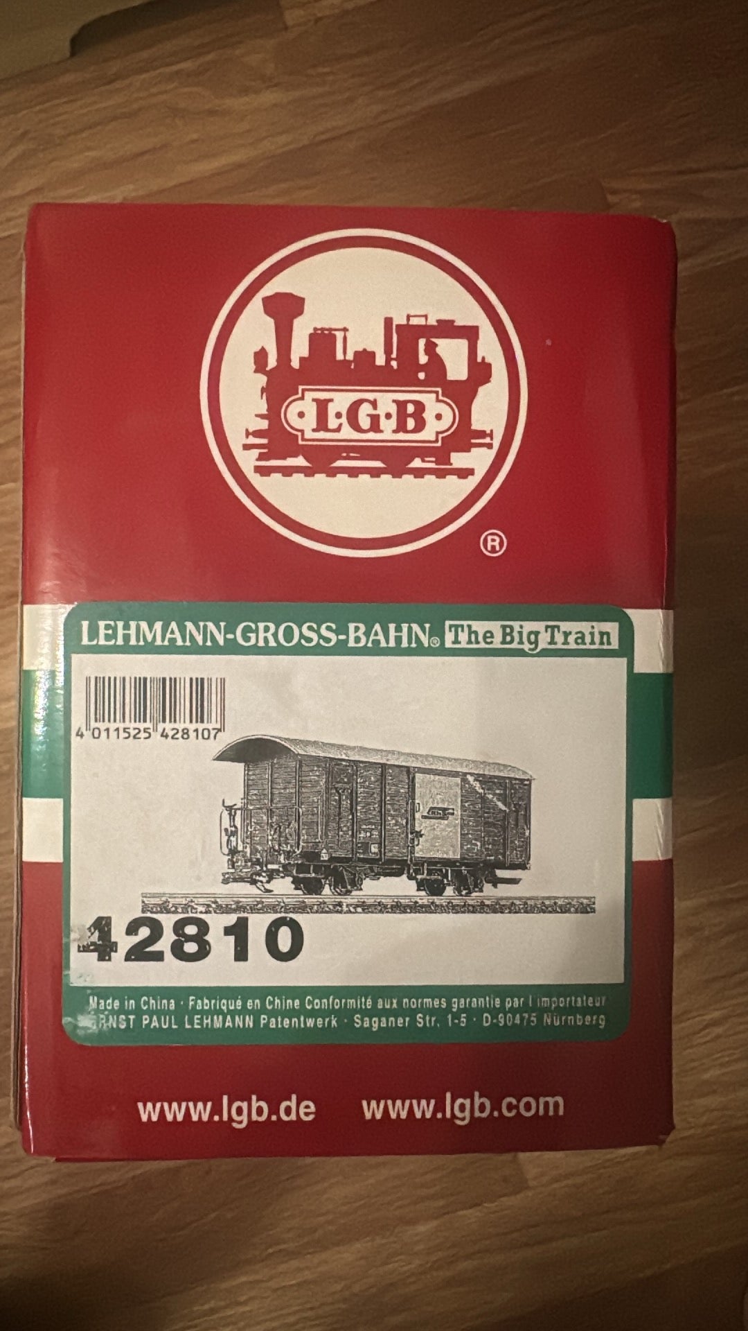 LGB (G Scale) Rhaetian Railway, Luggage and Bicycle Box Car No.5545 in RhB Bauxite.