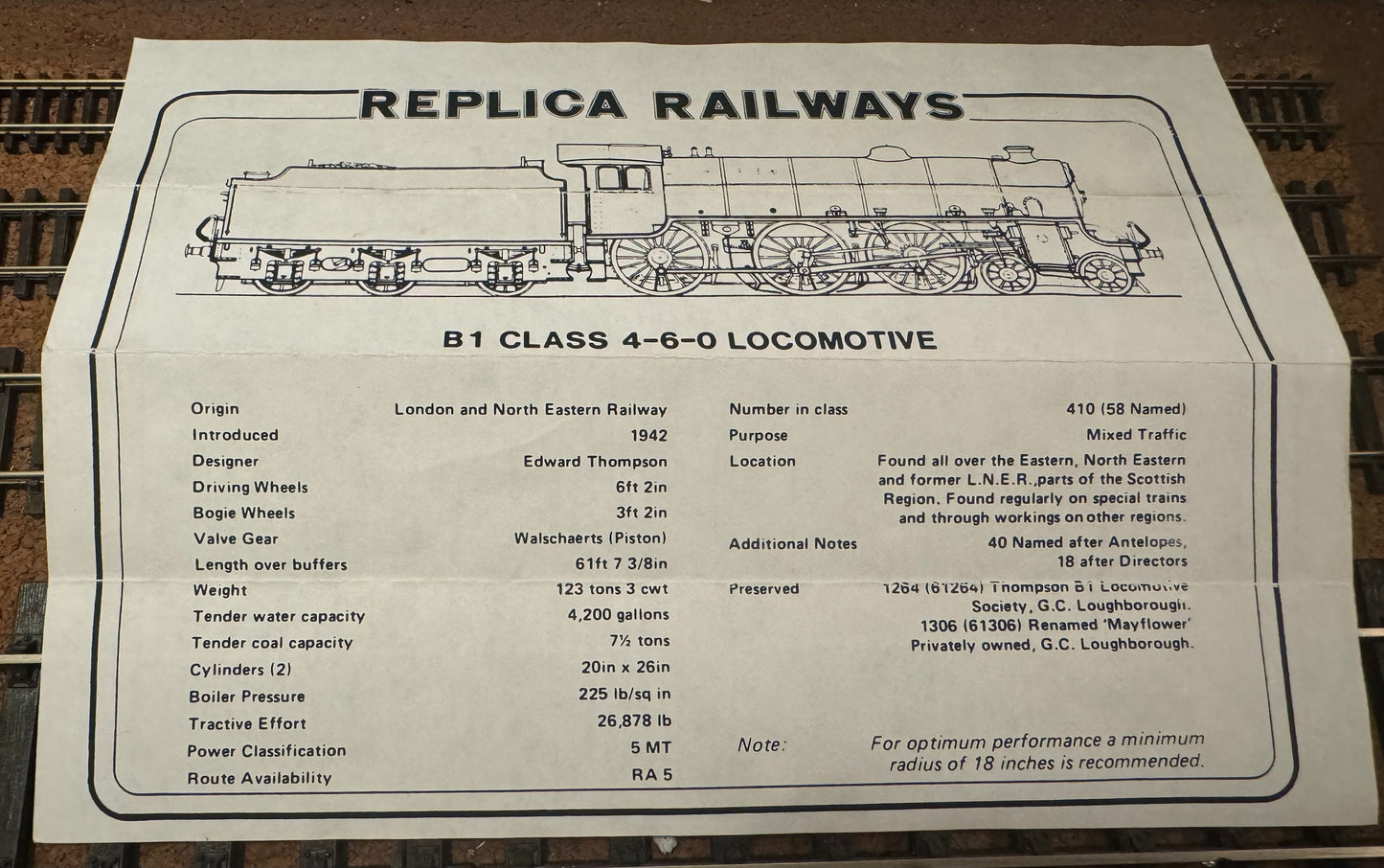 Replica Railways / Bachmann (OO) London North Eastern Railways Class B1, No.1000 “Springbok” In LNER Apple Green (Stratford Depot)