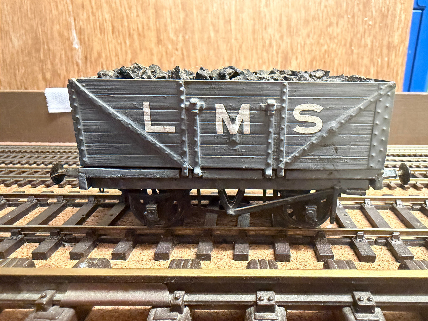 Three Aitch Moulding (O Gauge) London Midland & Scottish Railway Seven Plank Wagon with Coal Load. 
