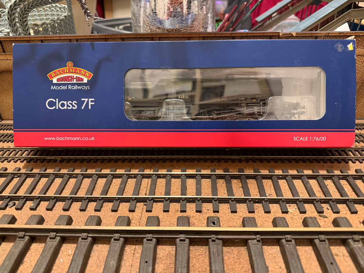 Bachmann 32-012 (OO) Ex LMS, Somerset and Dorset 7F No.53810 in Weathered British Railways unlined Black. (Shed Code 82F, Bath Green Park) DCC Ready 