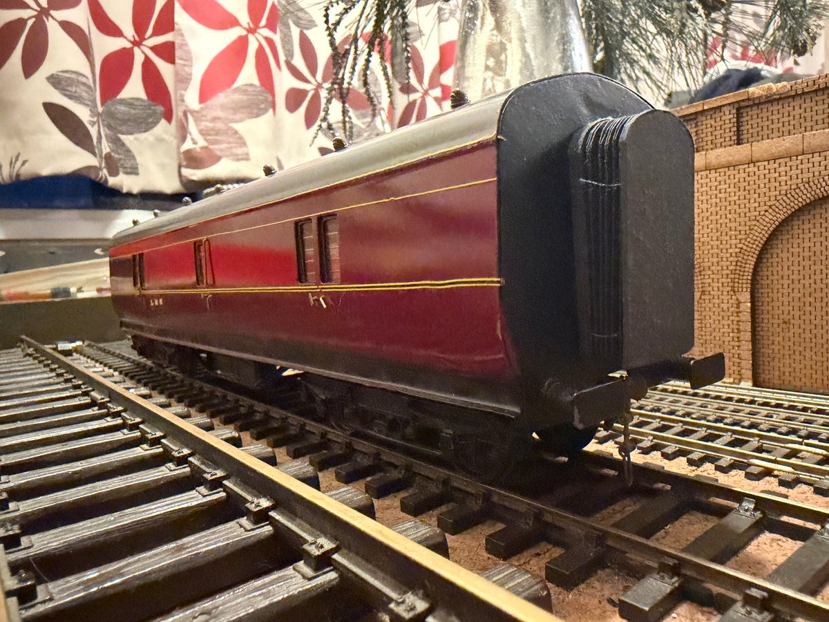 Scratch Built (O Gauge) London Midland & Scottish Railway 50ft Baggage Bogie Coach