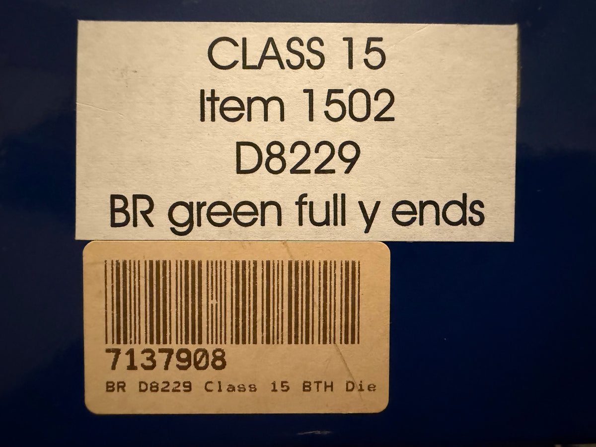 Heljan 1502 (OO) British Railways, British Thomson Houston Type 1 [Class 15] No.D8229 in BR Green with Full Yellow Ends and Double Arrow. DCC Ready 