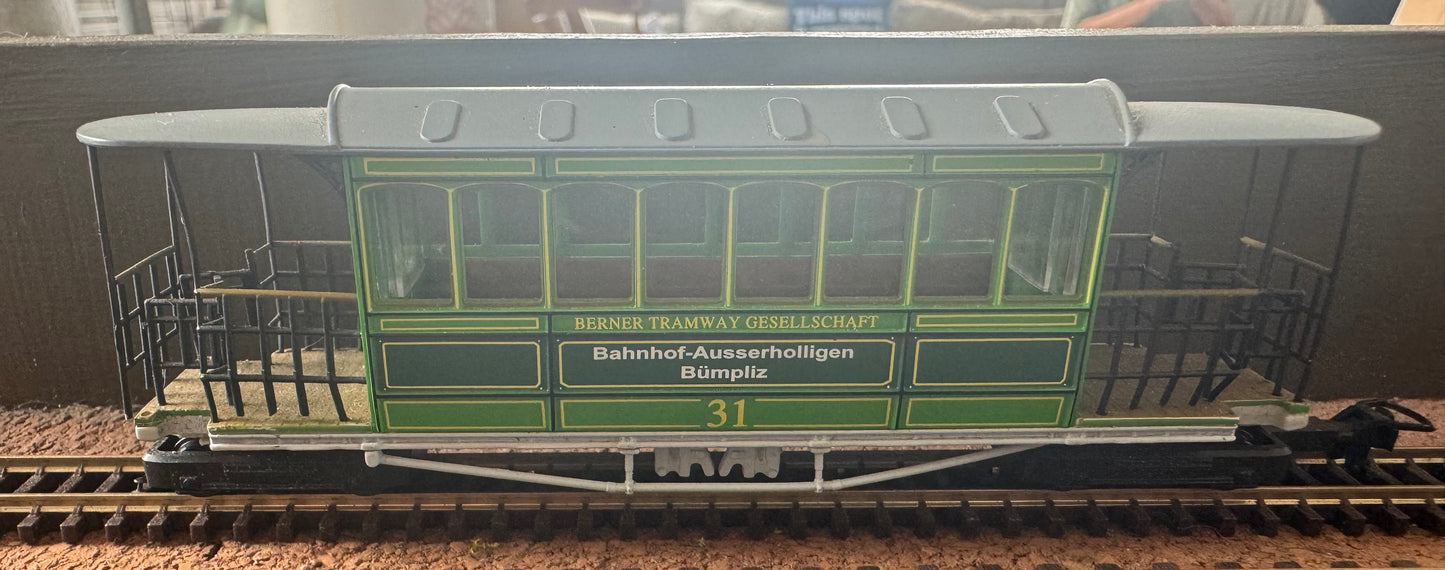 Atlas Editions / Kato (HOe) Berner Tramway Gesellschaft, Bern G 3/3 Steam Tram No.12 and Coach No.31 (Motorised)